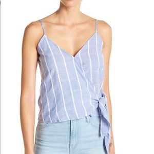 Blue White Stripe Wrap Cami Top